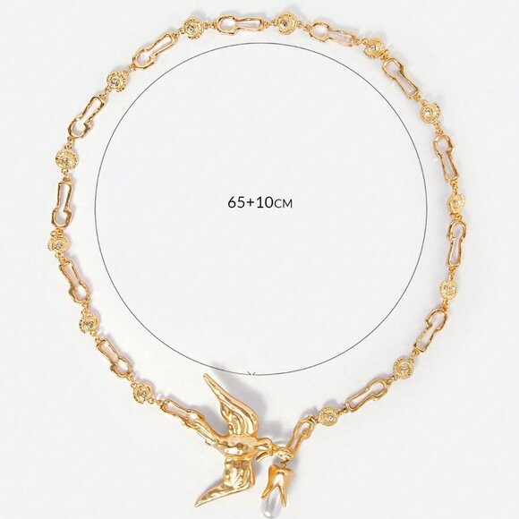 Yellow Gold Casual Women's Beaded Long Necklace - Picture 5 of 6